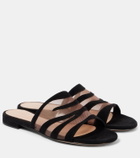 Gianvito Rossi Suede and mesh slides