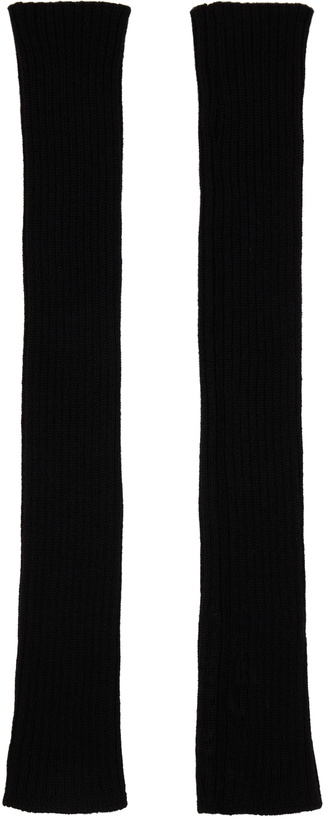 Photo: Rick Owens Black Porterville Ribbed Arm Warmers