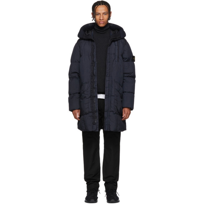 Photo: Stone Island Navy Down Hooded Coat