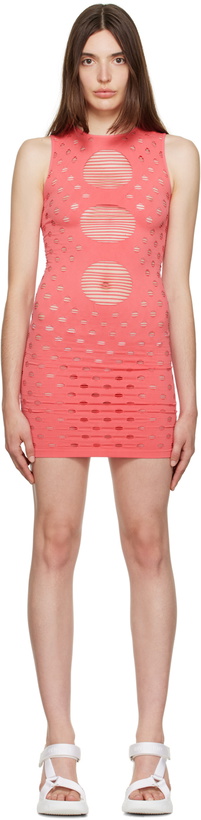 Photo: Maisie Wilen Pink Perforated Minidress