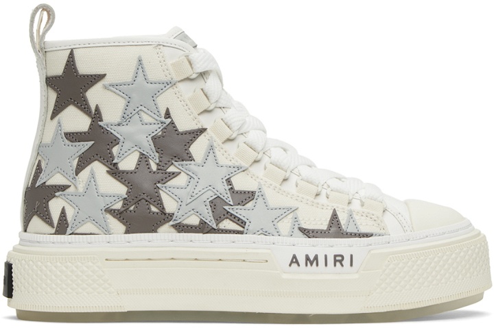 Photo: AMIRI Off-White & Gray Stars Court High Sneakers