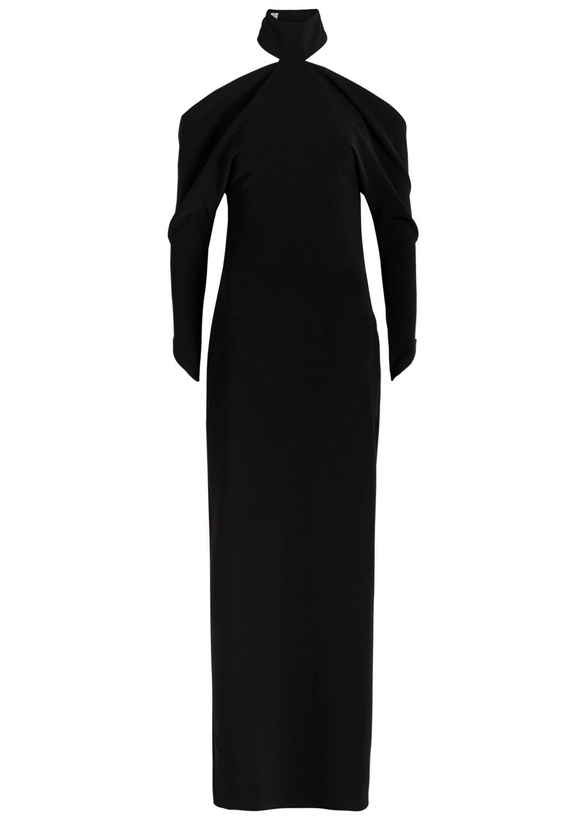 Photo: Courrèges Circle Mockneck Crepe Gown Black
