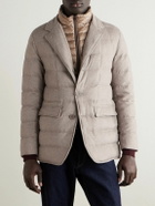 Herno - Slim-Fit Shell-Trimmed Silk and Cashmere-Blend Down Jacket - Neutrals