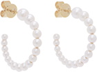 Sophie Bille Brahe White Pearl Marco Hoop Earrings