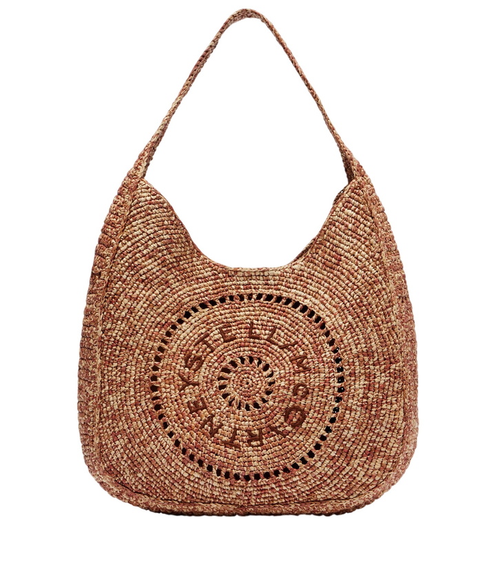 Photo: Stella McCartney Logo Small raffia shoulder bag