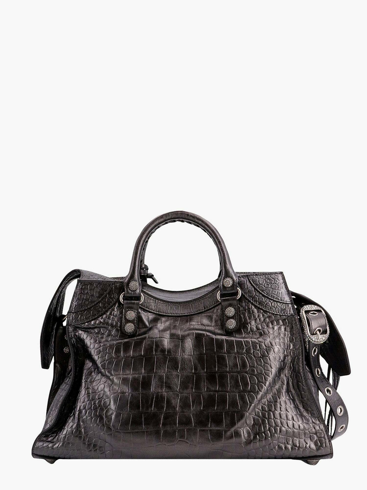 直営店☆BALENCIAGA☆ NEO CAGOLE CITY ハンドバッグ/ DARK GREY Balenciaga Neo Cagole City Silver Womens Balenciaga