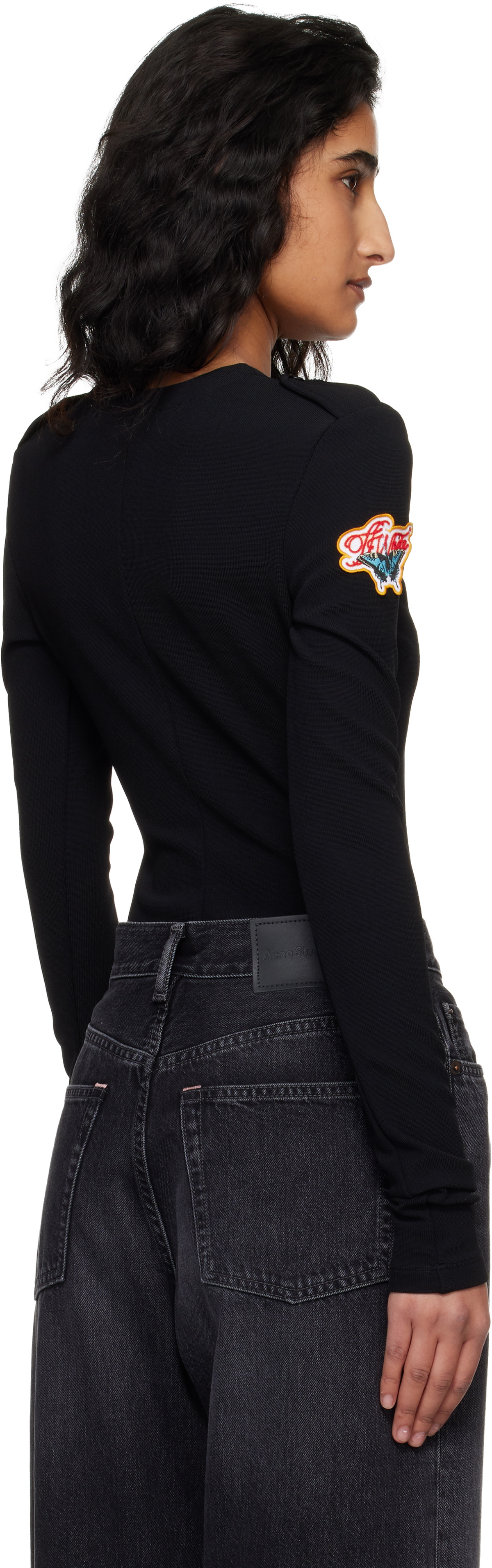 Off-White Black Heavy Jersey Button Up Bodysuit