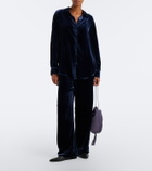 Asceno London velvet wide-leg pants
