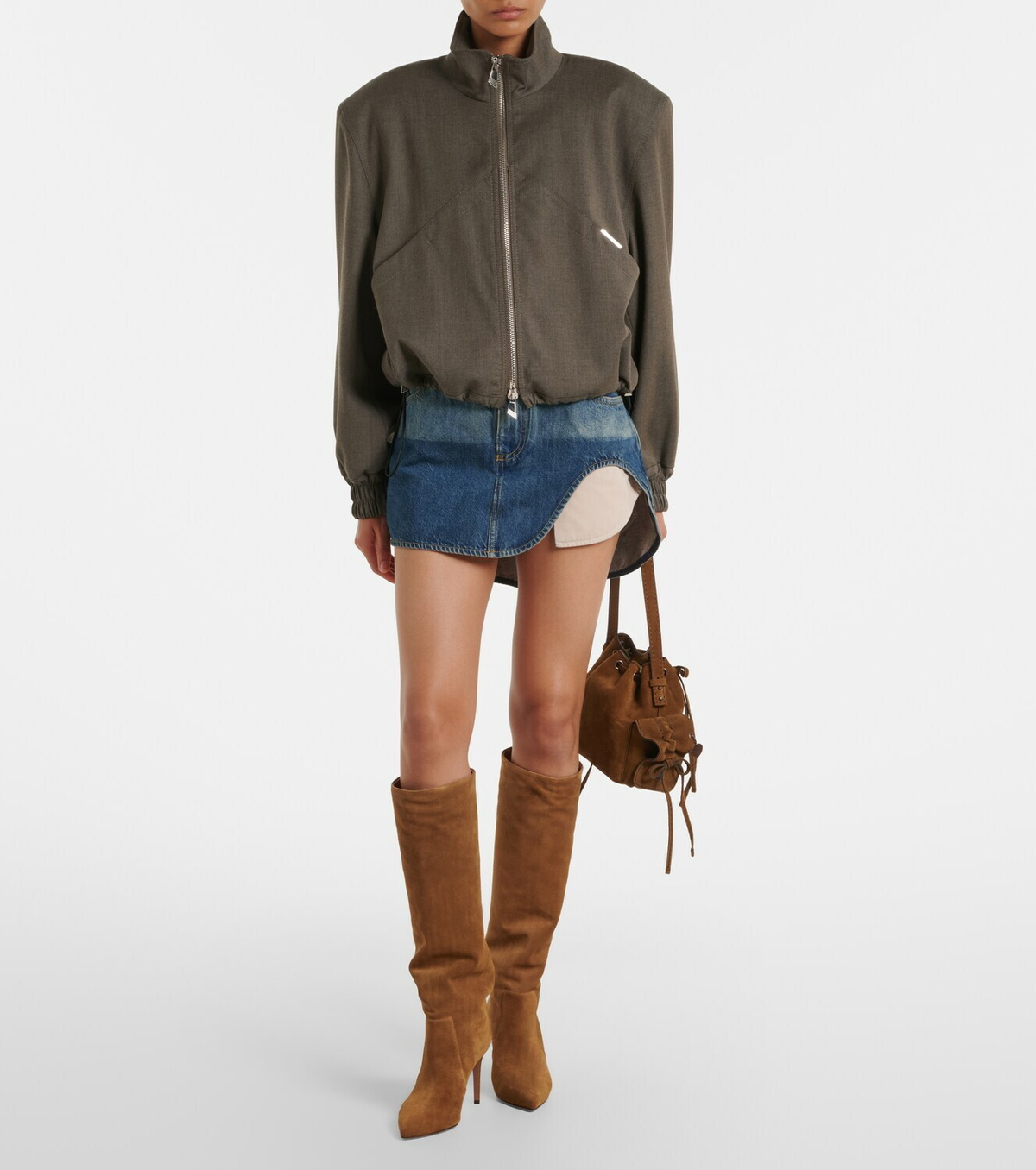 Paris Texas Stiletto suede knee-high boots