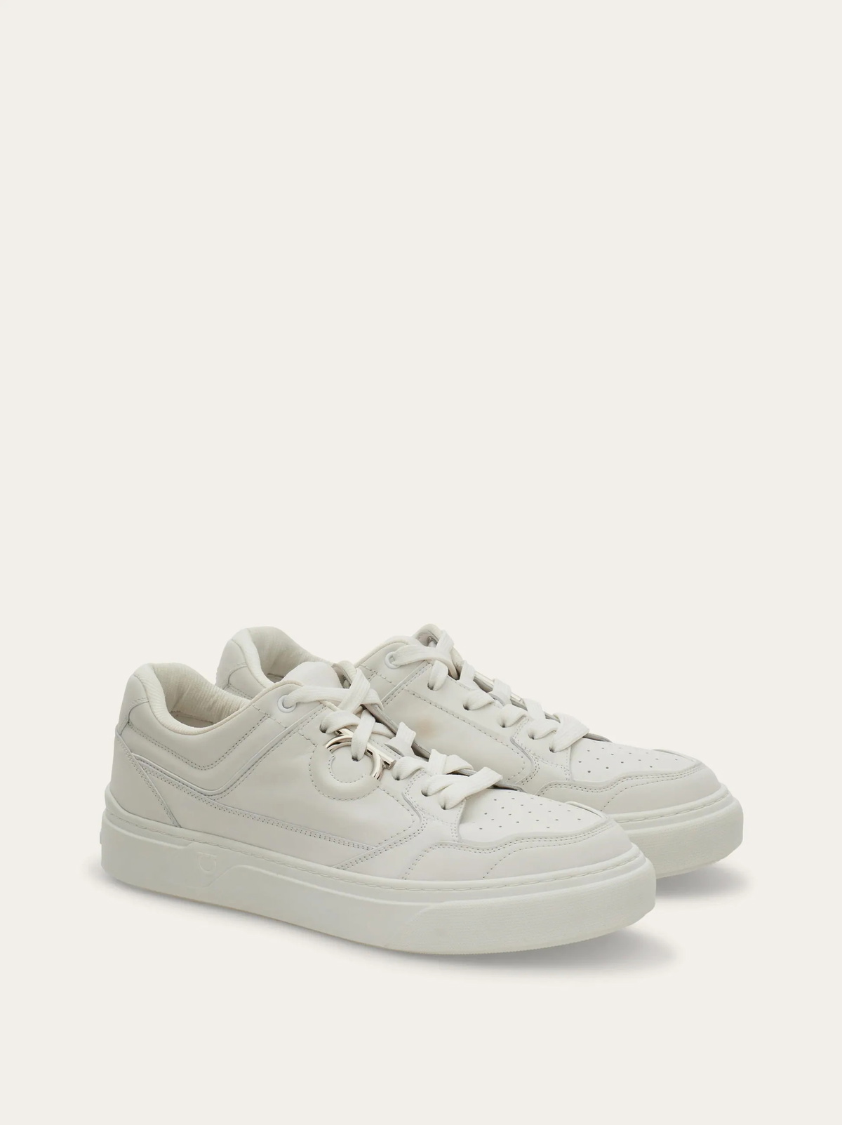 Ferragamo Mens Gancini sneaker in White