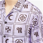 Nanushka Men's Bodil Silk Vacation Shirt in Totem Lilac