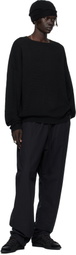 Fear of God ESSENTIALS Black Waffle Long Sleeve Crewneck Sweatshirt