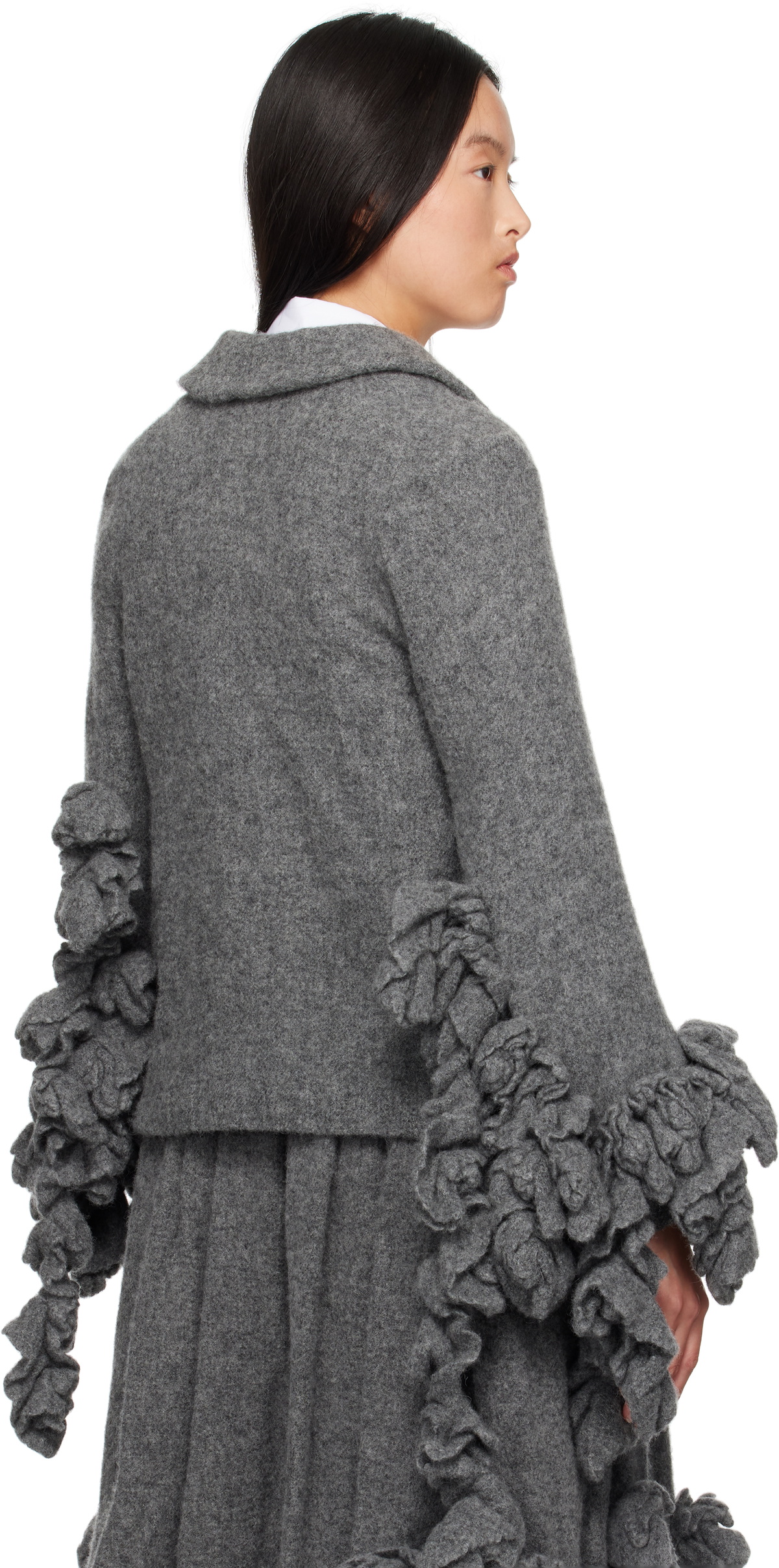 Comme des Garçons Comme des Garçons Gray Tweed Blazer