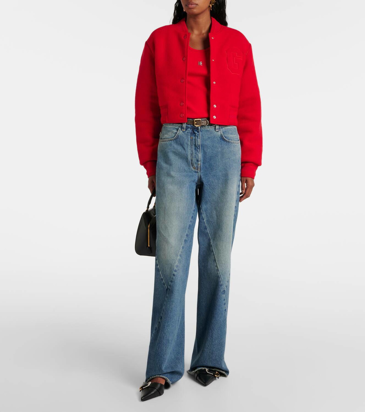 Givenchy Cropped wool varsity jacket Givenchy