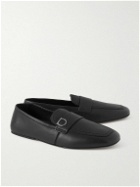 FERRAGAMO - Debros Embellished Leather Loafers - Black