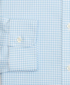 Brooks Brothers Men's Stretch Madison Relaxed-Fit Dress Shirt, Non-Iron Poplin Ainsley Collar Gingham | Light Blue