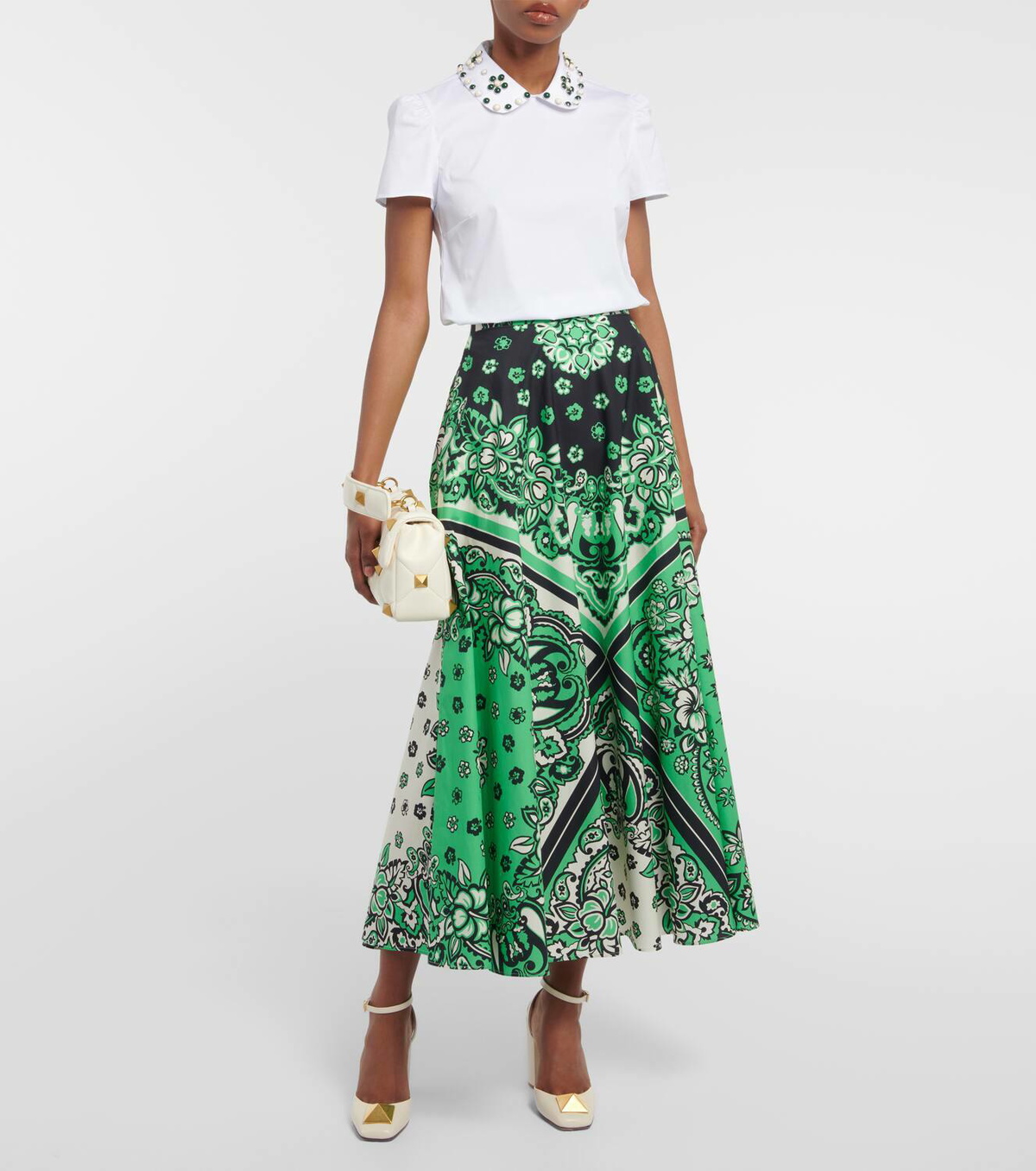REDValentino Embellished cotton-blend shirt