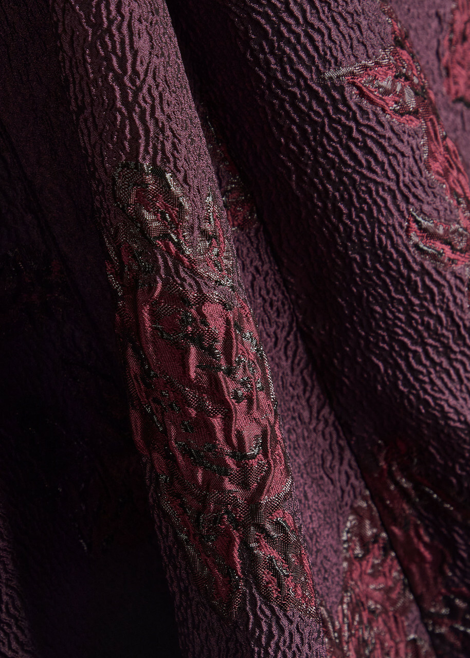 Rebecca Vallance Afina Floral-brocade Cloqué Gown Purple