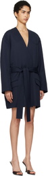 The Attico Navy Wrap Blazer