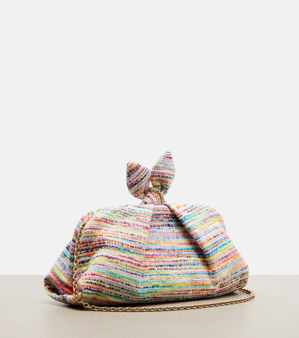 Aquazzura Bowtie tweed clutch