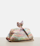 Aquazzura Bowtie tweed clutch