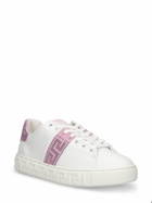 VERSACE - Faux Leather & Crystals Low Top Sneakers