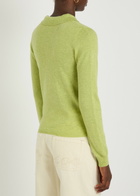 Damson Madder Voula Wool and Cashmere-blend Cardigan Green
