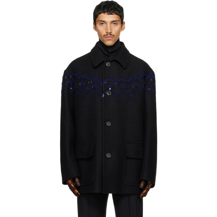 Photo: Dries Van Noten Black Wool Coat