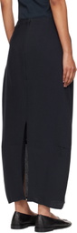 Studio Nicholson Navy Beni Midi Skirt