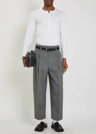 Jil Sander Pleated Wool Trousers Grey