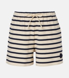 Moncler Striped cotton jersey shorts