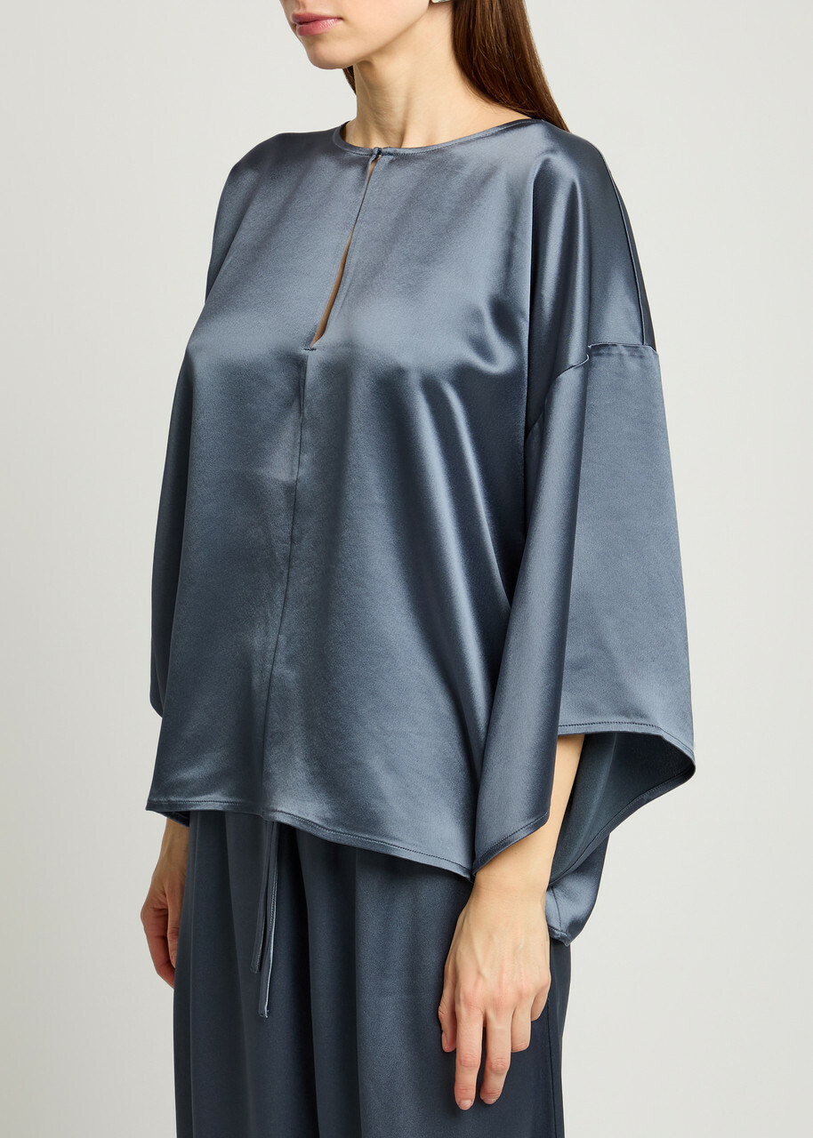 BY Malene Birger Cicie Satin top Blue
