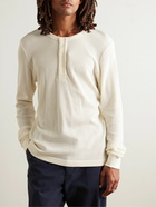 Sunspel - Waffle-Knit Supima Cotton Henley T-Shirt - White