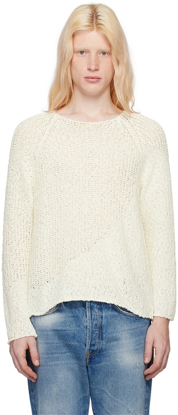Photo: LOW CLASSIC Off-White Raglan Sleeve Sweater