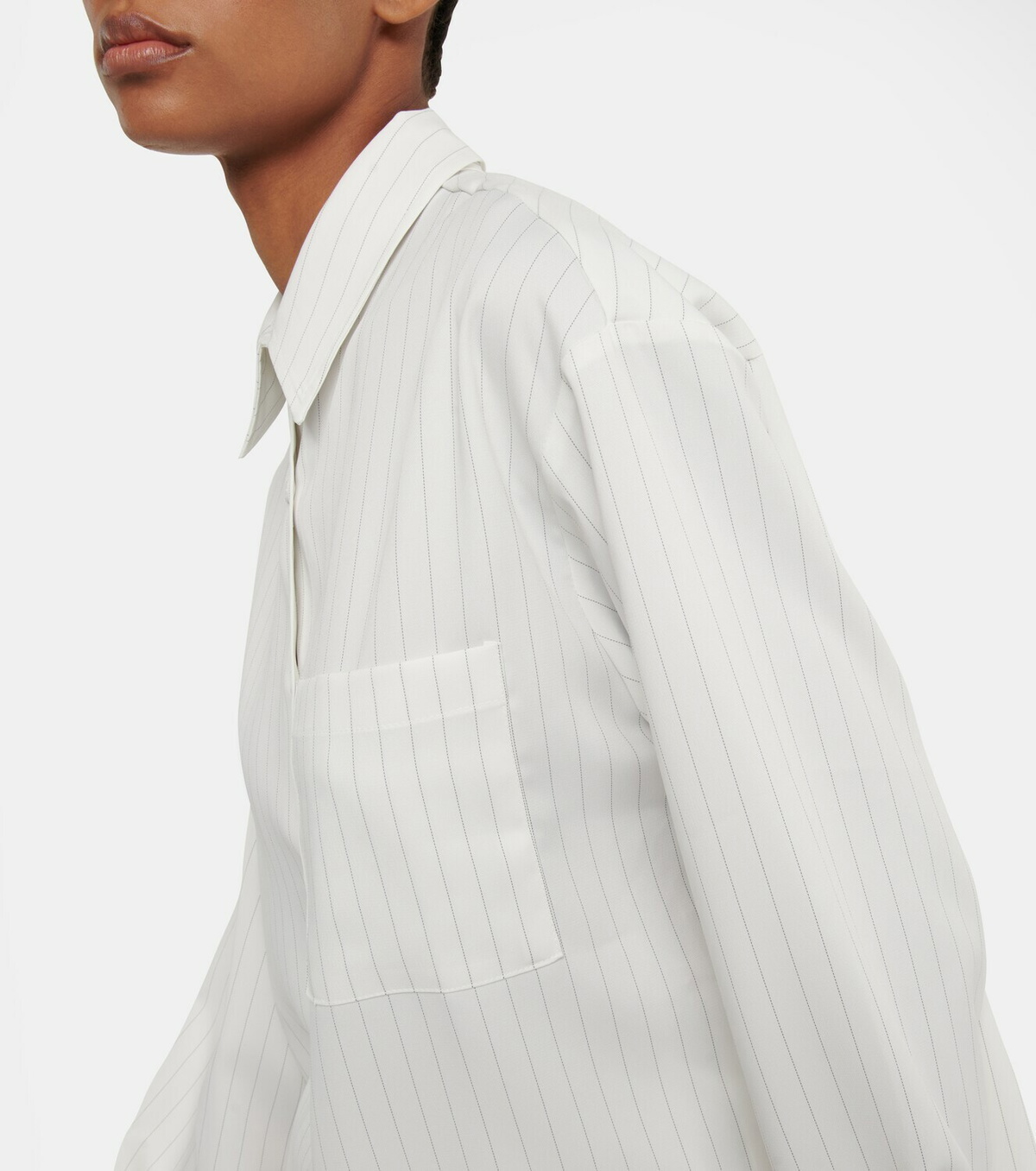 The Frankie Shop - Lui striped crêpe shirt