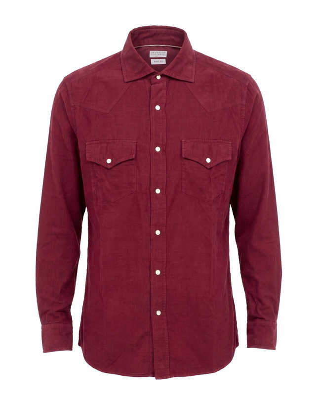Photo: Brunello Cucinelli Mens Shirt Burgundy