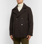 Barena - Double-Breasted Checked Wool-Blend Peacoat - Brown