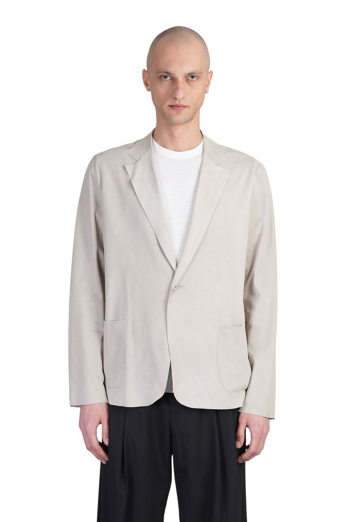 Salvatore Santoro Leather Jacket In Grey Leather