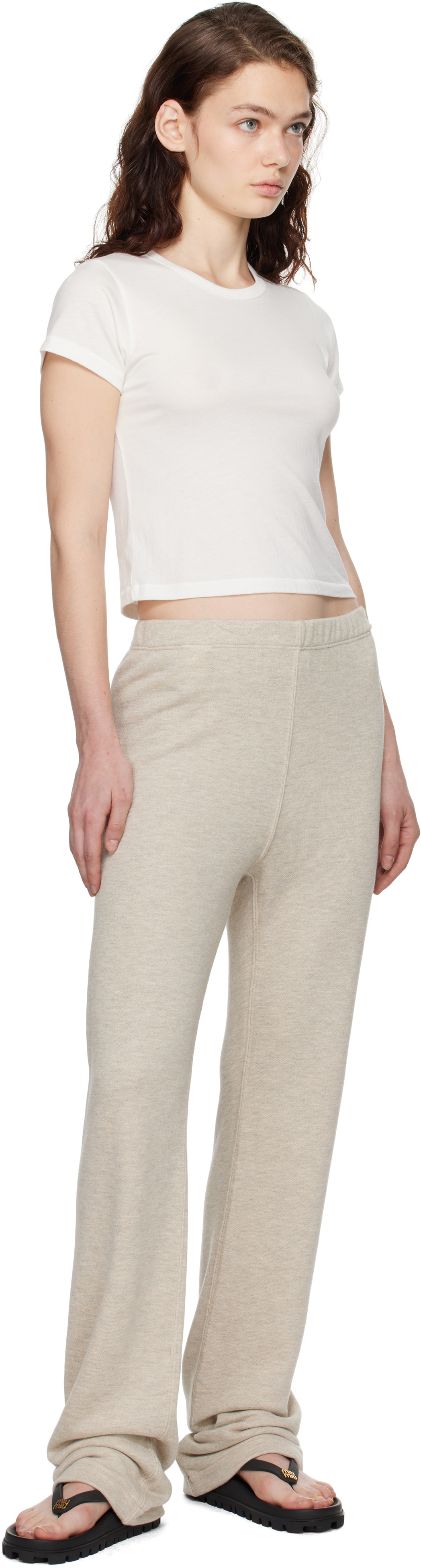 ÉTERNE Beige Straight Leg Sweatpants