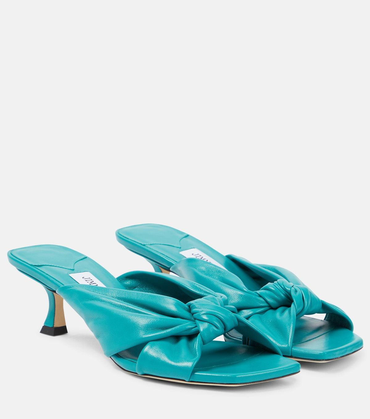 【新品・未使用】JIMMY CHOO Avenue50leather mules JIMMY CHOO Avenue 50 knotted leather mules | NET-A-PORTER