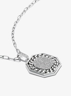 SHAY 18K White Gold Octagon Diamond Pendant Necklace