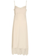 Simone Rocha Lace-trimmed Crepe-de-chine Midi Dress Nude