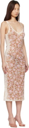 Diesel Pink & Beige M-Blom Midi Dress