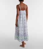 Juliet Dunn Embellished floral cotton midi dress