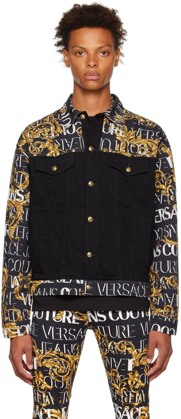 Versace Jeans Couture Black Garland Denim Jacket Versace
