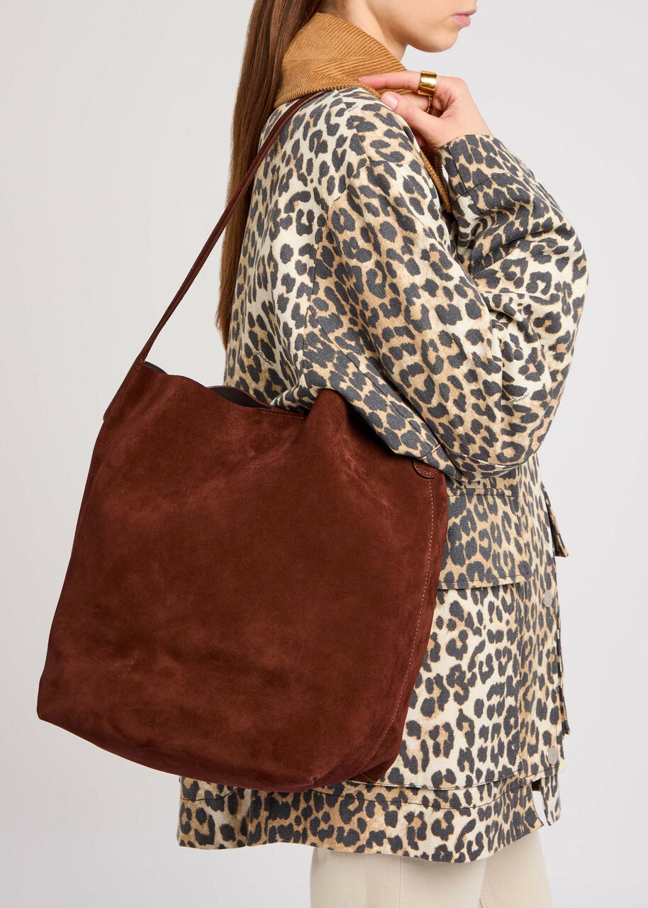 Mansur Gavriel Cabas Everyday Suede Tote - Chocolate - One Size