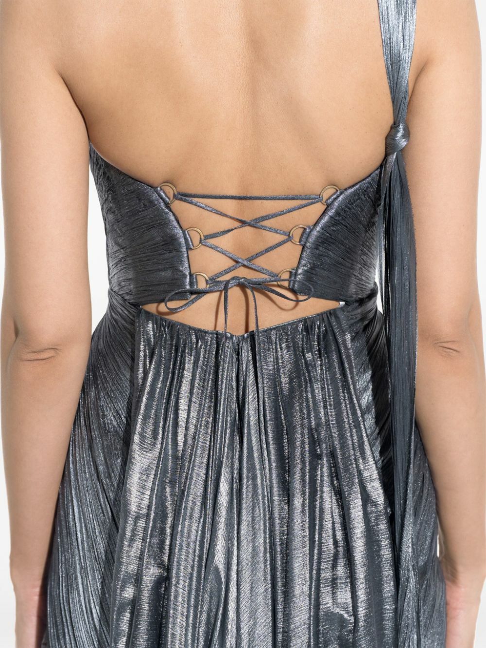 maria lucia hohan silver dress Maria Lucia Hohan Lethia Gown in Silver