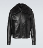 Dolce&Gabbana Shearling-trimmed leather jacket