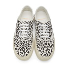 Saint Laurent White and Black Leopard Venice Sneakers