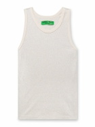 Small Talk - Crinkled Slim-Fit Cotton-Jersey Tank Top - Neutrals